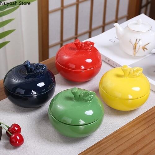 Ceramic Fruit Ashtray Household Simple Storage Box Decoration Ideas with Lid Anti Fly Ash Living Room Decoration Accessories