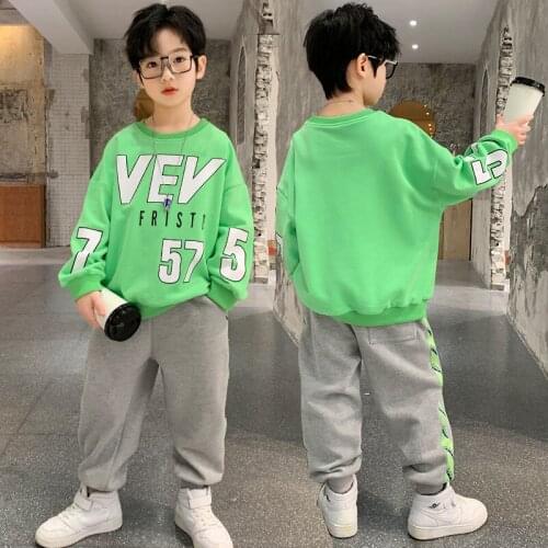 Casual Spring Autumn Boys Clothing Suits Sweatshirts + Pants 2pcs/Set Kids Jacket Teenager Sport Tracksuit High Quality