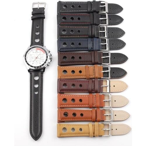 Genuine Leather Watch Strap Band 18mm 20mm 22mm 24mm Watchband Stainless Steel Buckle for Men Women Watch Accessories