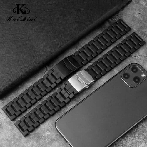 Carbon fiber male strap 3051 Straight End black Watch Band outdoor Military Watch Strap Diving watch belt sport accessories 23mm