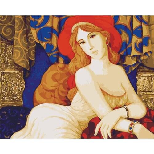 Thyme Hello Oil Painting By Numbers Deer 40x50cm Diy Paint By Numbers For Adult Animals Frameless Canvas Painting Unique Gift