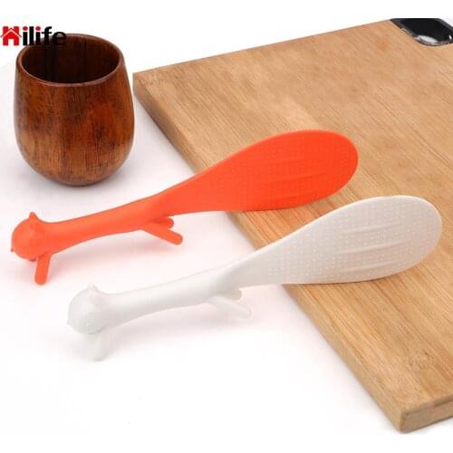 Cute Squirrel Rice Spoon Tableware Ladle Long Handle Standing Kitchen Accessories Cooking Tools Creative