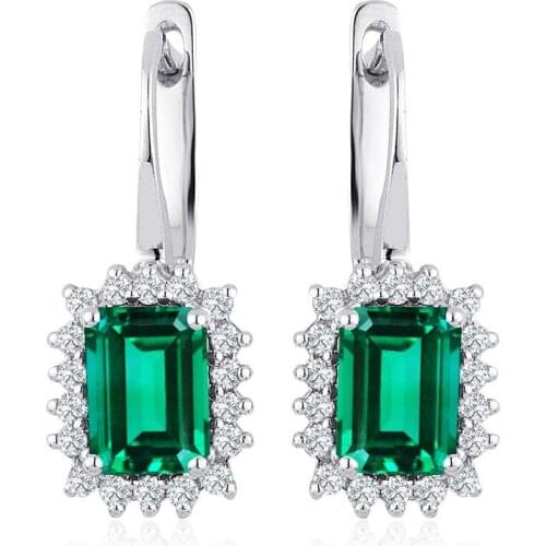 Symbol Gold 2.60 Carat Diamond Emerald Earring Piece Jewelry Rope Chain Charm Earring Jacket Bead Figure For Women