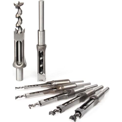 Square Auger Mortising Extended Saw 1PC 6-22mm HSS Chisel Supplies Woodworking Tools Set Twist Square Hole Drill