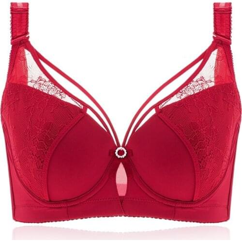 Womens Smooth Lace No Padding Full Cup Support Underwire Bra 34 36 38 40 42 44 46 B C D E F G H I J