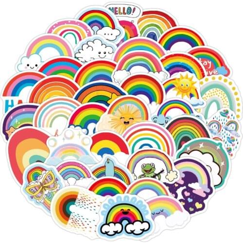 10/50PCS Rainbow Bridge Sticker Cartoon Stickers for Girl Children Toys on The Laptop Fridge Phone Luggage Graffiti Sticker