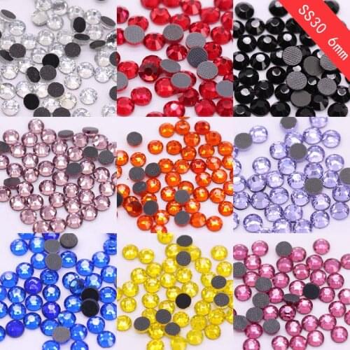 288p ss30 6mm crystal glass Flatback Iron On Hotfix Rhinestone loose beads hot fix rhinestones DIY trim fabric apparel shoes Bag