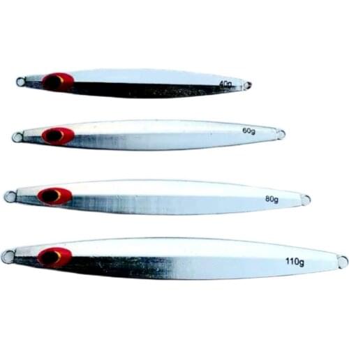 5PCS Deep Sea Fishing Electroplating Jigging Slow Jig Sinking Hook Lure Jigbait Spoon Baits 40/60/80/110G