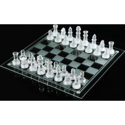 Free shipping 2019 high quality Chess Checker Educational International glass Chess Pieces beautiful New Solid Glass