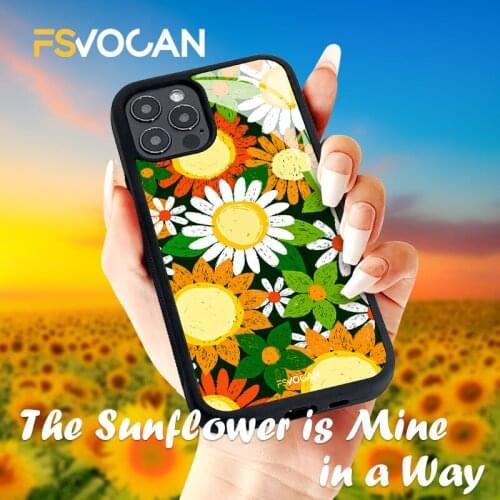 Sunflowers Phone Case Cover For iPhone 11 12 Pro Max 7 8 Plus X XR XS Pretty Summer Art Daisy Coque Floral Silicone TPU PC Capa