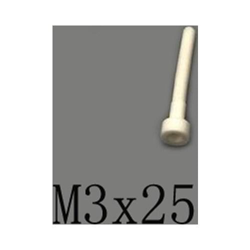 2pcs M3x25mm Inner Hexagon Cylindrical Head Screw Ceramic Insulated Bolt High Temperature Corrosion Resistance Zirconin