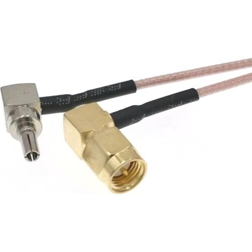 CRC9 Male 90 Degree To SMA Male Right RG178 RF Pigtail Cable 8" 20CM Adapter 3G 4G wifi Antenna Cable