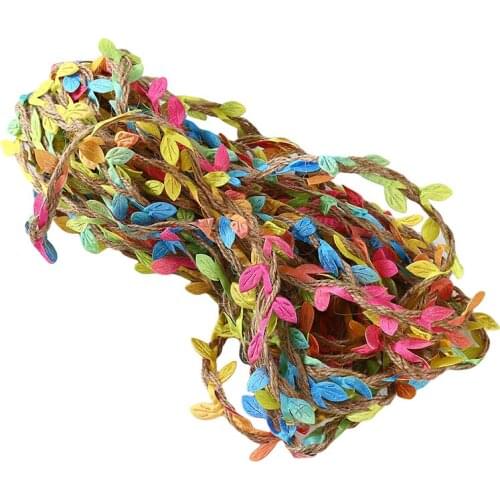 Leaves Decorated Ribbon Rope Vintage Rustic Wedding Party Gift Home Fabric Decorative Fabrics Packing String