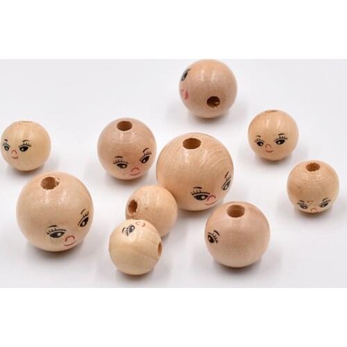 DIY Child Beaded Charms For Bracelet Making Smiley Wooden Beads Wooden Crafts Jewelry Custom Hemu Loose Beads Home Decorations