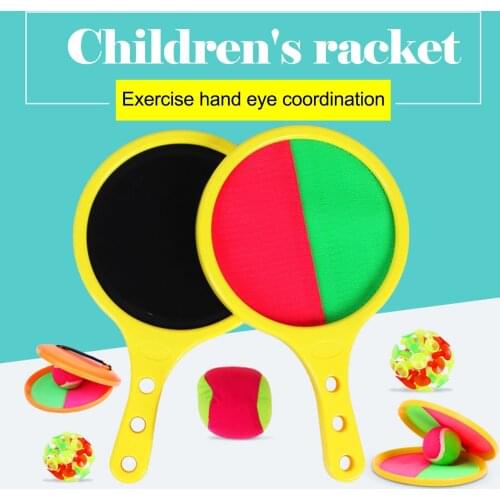 Kids Dual Side Sucker Sticky Ball Self-Stick Toys Non-slip Handle Outdoor Toss Catch Balls Family Interaction Game Toys