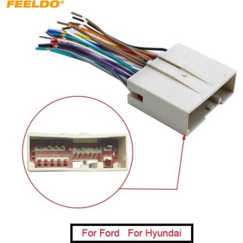 FEELDO 10Pcs Car Radio CD Player Wiring Harness Audio Stereo Wire Adapter for FORD Install Aftermarket Stereo#1695