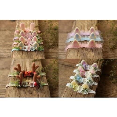 Newborn Baby Girl Headbands Bows Flowers Elastic Bebe Infant Hair Accessories for Newborn Photography Props Headwear