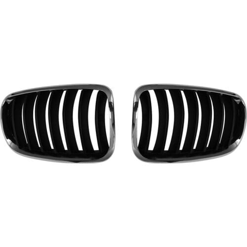 Grill Black+Chrome Frame Front Bumper Kidney Grille for -BMW X5 E70 X6 E71 2007-2013 51137157687 51137157688