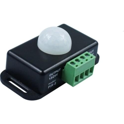 IR Motion Sensor Switch DC 12V 24V 8A Automatic Adjustable PIR Infrared Detector Light Switch Module for LED Strip Light Lamp