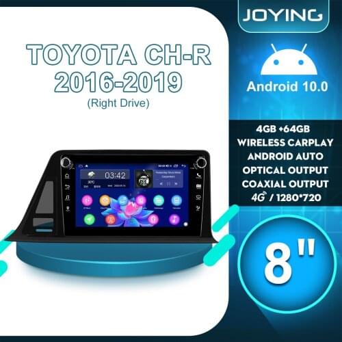 Joying Car Radio 8” Central Multimedia 1 din Android Auto Carplay For 2016-2019 Toyota CH-R Audio System 4GB 64GB Right Drive