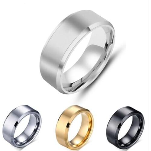 Stainless steel ring gold silvery black mens and womens jewelry