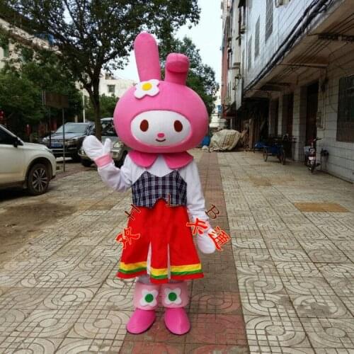 Rabbit Mascot Costume for Sale Girl Rabbit Cartoon Character Cosplay Mascotte Fancy Dress Carnival Costume Outfits Adult Size