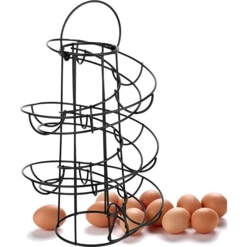 Creative Egg Display Storage Rack Practical Iron Egg Holder Restaurant Spiral Stand Kitchen Space Saver Egg Tray