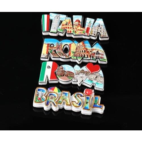 Creative Resin Magnet Refrigerator Decor Roman Colosseum Italy Souvenir Brasil Fridge Magnet Home Decoration Accessories