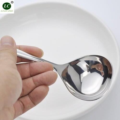 Soup spoons, 304# Stainless Steel Dig Spoons Rice spoons PorridgeThickening Mirror Shiny