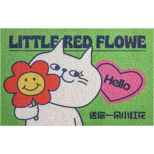 Cute Cartoon Door Mat Entrance Hallway Kitchen Bath Non-slip Rug Dust Removal Carpet Wire Loop Footpad Doormat Welcome Doormat