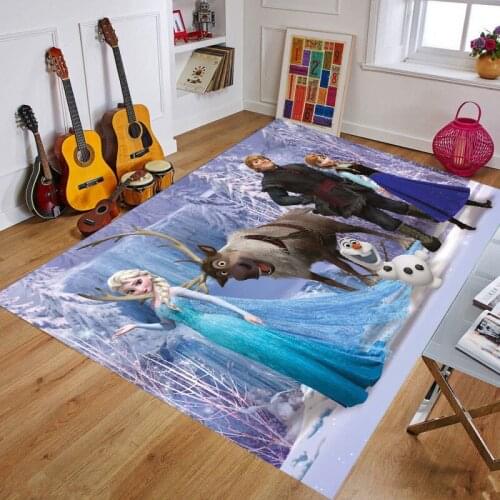 Cartoon Frozen Girls Play Mat Thickening Eco-friendly Children Playmat Cartoon Non-slip Carpet Living Room Mat Doormat Gift