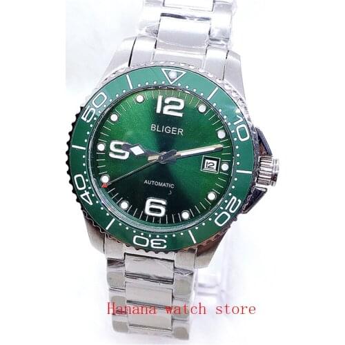 Sapphire Crystal Automatic Mens Watch Luxury BLIGER Watch 40mm Wristwatch With Date Window