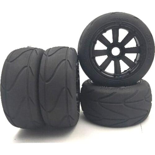 Front or Rear on Road Wheel Bald Tire Set Fit for 1/5 HPI ROVAN ROFUN KM BAJA 5B SS Truck Rc Car Toys Parts
