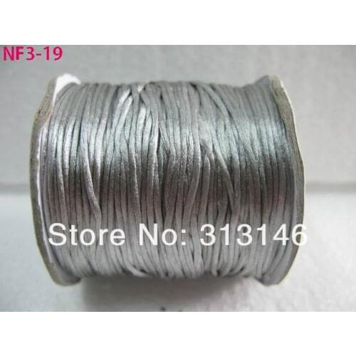 Wholesale 80M/Roll 1.5MM SILVER GRAY Braided Macrame Nylon Chinese Knot Cord Beading Satin Shamballa String Thread Rope