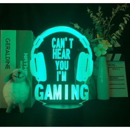 3D Illusion Night Light Touch Sensor Table Lamp LED Nightlight Wired Headset Gamer Color Change Gaming Room Decoration Fans Gift