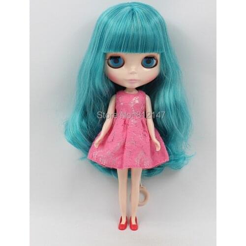 Nude blyth dolls Mixed green hair whit bang 201826