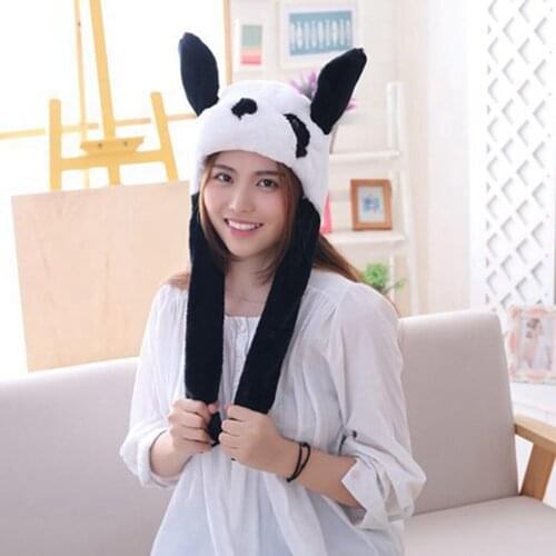 Plush Panda Hat Dancing Ear Flap Hat with Paw Cartoon Cute Animal Plush Toys