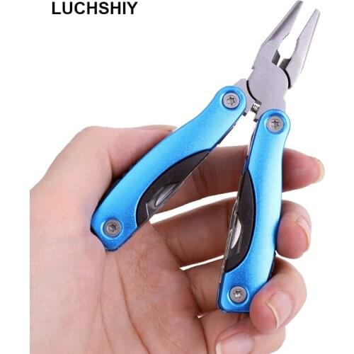 Portable Combination Pliers Outdoor Camping Folding Knife Pliers Cable Wire Cutter Stripper Crimping Camping Hand Tools Pocket