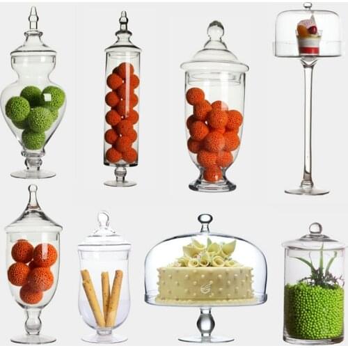 Transparent Glass dust-proof dessert candy jars Glass bottles Crafts creative candy jars tea caddy Boxes storage jar