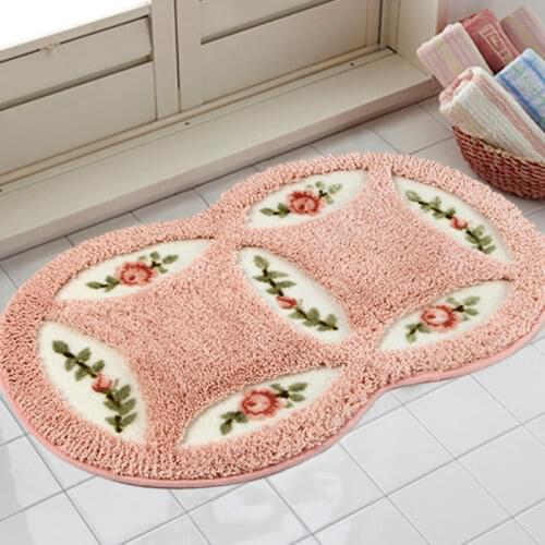 Bahmetev PVC Mesh Coral Fleece Outdoor Mats Bathroom Home Area Rugs Water Bath Accent Rugs Anti Slip Anti-Bacteria Rugs