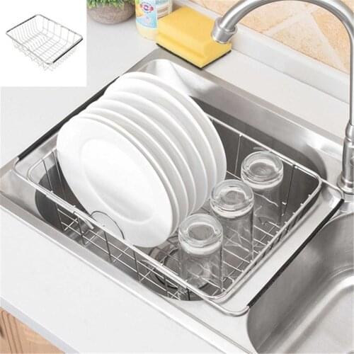 Adjustable Kitchen Fruit Basket Over Sink Dish Dry Rack Fruit Bowls With Floors Drain Holder Bowl Dish Baskets for Storage Sink