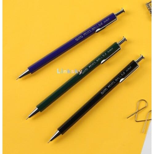 Ohto Pencil Ball 0.5mm,Color Wooden Ballpoint Pen, for Students' Daily Writing Practice,Signature Pen, Push Type