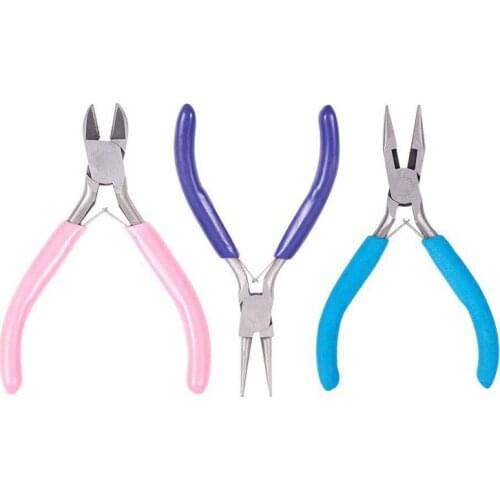 Diy Hand Tools Three-Piece Jewelry Pliers Long-Nosed Round Nose Pliers