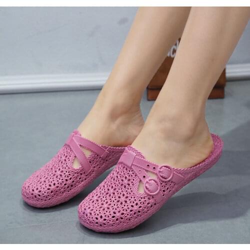Summer Slippers 2020 Women Shoes High Quality PU Leather Square Toe Ladies Slides Outside Womens Slippers Flats Sandals 569