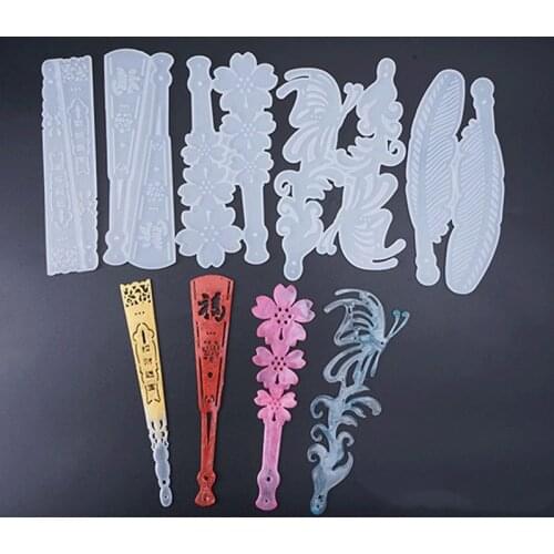 DIY Crystal Fan Silicone Mold Casting Pendant Charm Making Mould Hand Craft Epoxy Resin Molds Jewelry Making Findings Accessarie