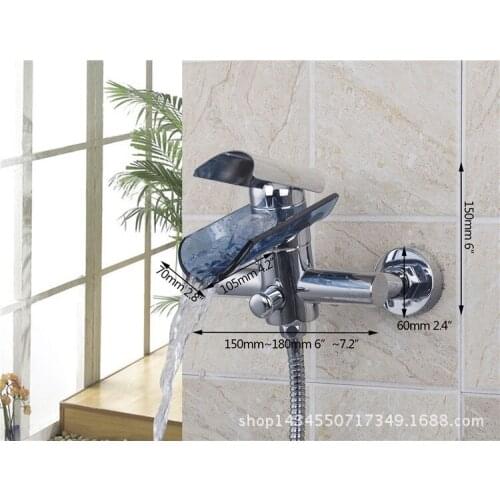Kitchen faucet bathtub shower faucet trolley faucet shower shower set glass waterfall faucet single cold water