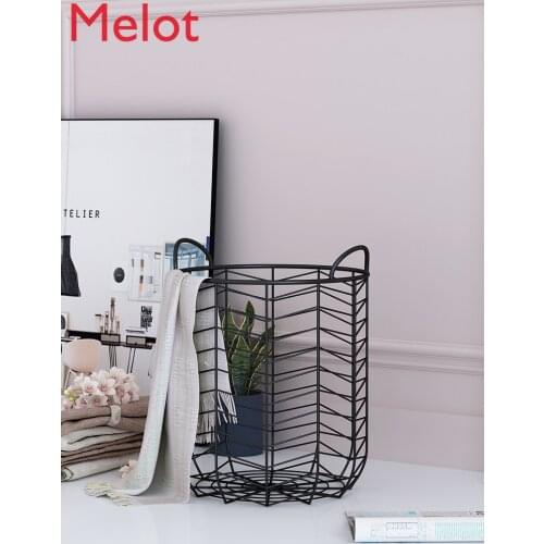 Bedroom Light Luxury Storage Rack Simple Modern Floor Iron Storage Rack Bathroom Laundry Basket