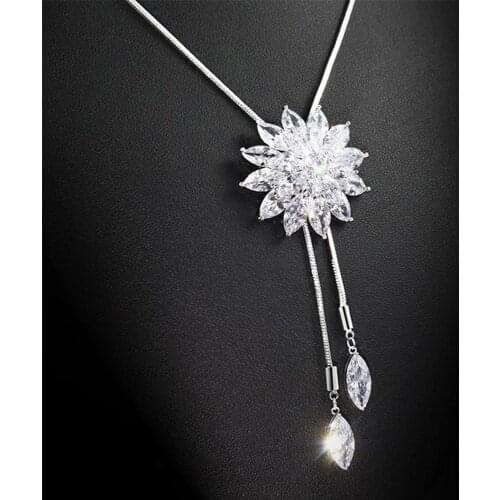 SWA 2020 New Fashion Exquisite Classic Snowflake Sweater Chain Long Wild Birthday Anniversary Gift For Girlfriend
