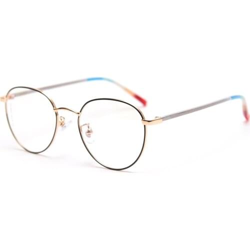 Veshion Gold Metal Glasses Women Optical Clear Lens Retro Male Round Glasses Frames Men for Computer High Quality