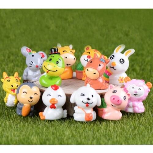 ZOCDOU Various Cute Animal Africa Asia Australia Canada China Zodiac Treasure Model Small Figurine Crafts Ornament
